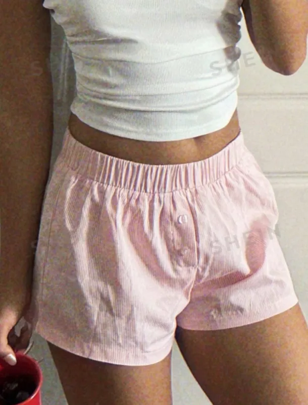 Women's Shorts Chinos Vacation Fashion Streetwear Short High Waist Stripe Pocket Elastic Waistband Printing Comfy Soft Comfortable Micro-elastic Outdoor Vacation Street Yellow Pink Blue Gray Summer