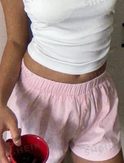 Women's Shorts Chinos Vacation Fashion Streetwear Short High Waist Stripe Pocket Elastic Waistband Printing Comfy Soft Comfortable Micro-elastic Outdoor Vacation Street Yellow Pink Blue Gray Summer