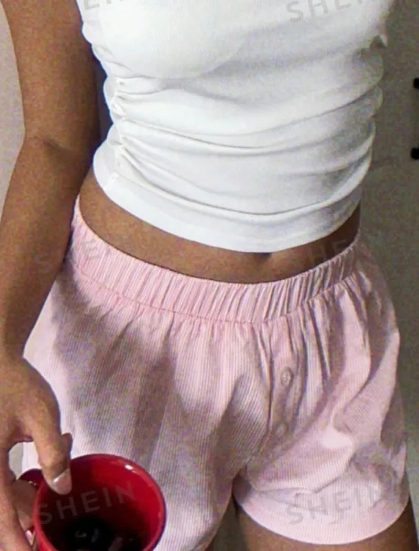 Women's Shorts Chinos Vacation Fashion Streetwear Short High Waist Stripe Pocket Elastic Waistband Printing Comfy Soft Comfortable Micro-elastic Outdoor Vacation Street Yellow Pink Blue Gray Summer