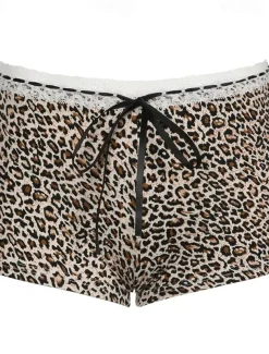 Women's Shorts Chinos Vacation Vintage Streetwear Short High Waist Leopard Lace Printing Comfy Soft Comfortable Micro-elastic Outdoor Street Brown Summer Regular Fit