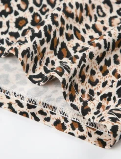 Women's Shorts Chinos Vacation Vintage Streetwear Short High Waist Leopard Lace Printing Comfy Soft Comfortable Micro-elastic Outdoor Street Brown Summer Regular Fit