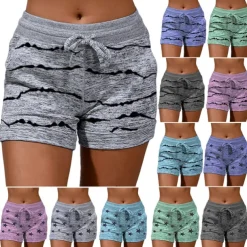 Women's Shorts Elastic Waist Soft Lounge Shorts Casual Shorts with Pocket
