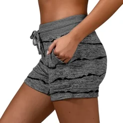 Women's Shorts Elastic Waist Soft Lounge Shorts Casual Shorts with Pocket
