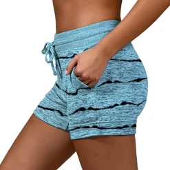 Women's Shorts Elastic Waist Soft Lounge Shorts Casual Shorts with Pocket