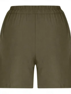 Women's Shorts Solid Color Chinos Fashion Basic Short Medium Waist Plain Pocket Elastic Waist Comfort Outdoor Micro-elastic Vacation Street Causal Army Green Black White Blue Summer Regular Fit