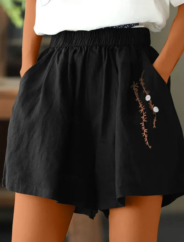 Women's Shorts Solid Color Chinos Fashion Basic Short Medium Waist Plain Pocket Elastic Waist Comfort Outdoor Micro-elastic Vacation Street Causal Army Green Black White Blue Summer Regular Fit