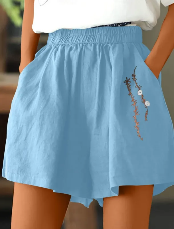 Women's Shorts Solid Color Chinos Fashion Basic Short Medium Waist Plain Pocket Elastic Waist Comfort Outdoor Micro-elastic Vacation Street Causal Army Green Black White Blue Summer Regular Fit