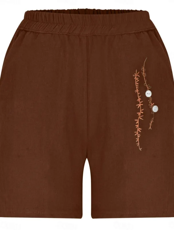 Women's Shorts Solid Color Chinos Fashion Basic Short Medium Waist Plain Pocket Elastic Waist Comfort Outdoor Micro-elastic Vacation Street Causal Army Green Black White Blue Summer Regular Fit