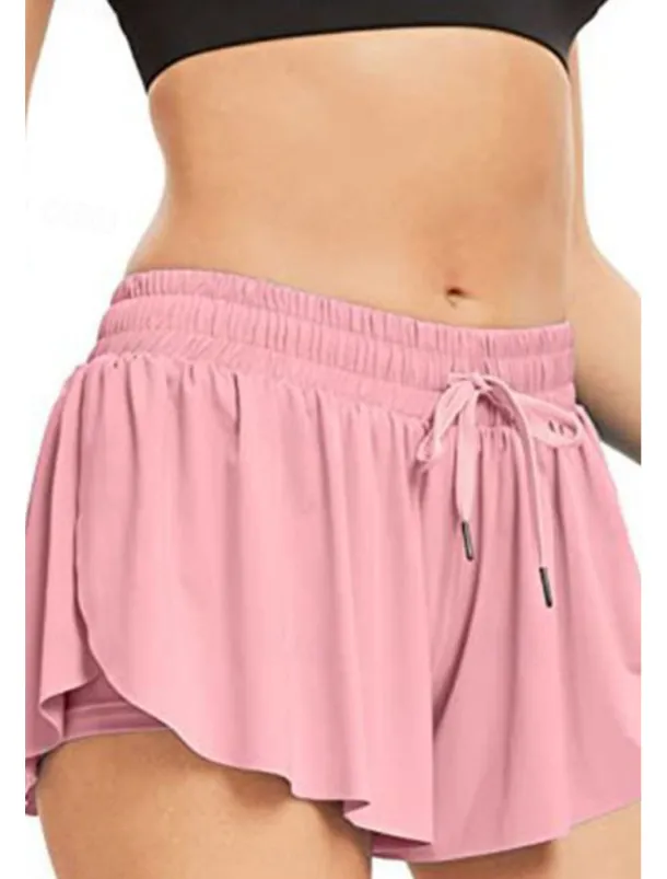 Women's Shorts Workout Pants Streetwear Casual Short Natural Plain Elastic Drawstring Design Quick Dry Breathability Comfortable Micro-elastic Sports Weekend Magenta Apricot Grey Black Summer Regular