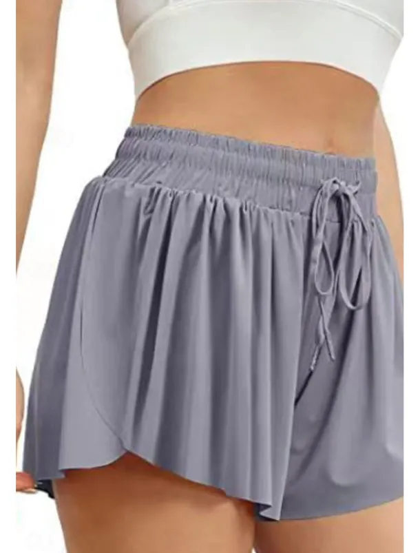 Women's Shorts Workout Pants Streetwear Casual Short Natural Plain Elastic Drawstring Design Quick Dry Breathability Comfortable Micro-elastic Sports Weekend Magenta Apricot Grey Black Summer Regular