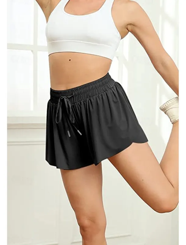 Women's Shorts Workout Pants Streetwear Casual Short Natural Plain Elastic Drawstring Design Quick Dry Breathability Comfortable Micro-elastic Sports Weekend Magenta Apricot Grey Black Summer Regular