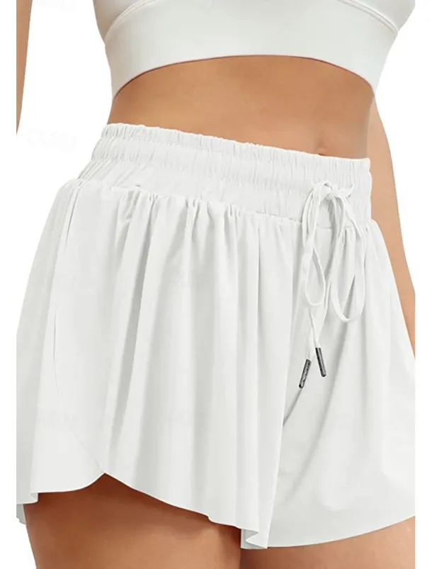 Women's Shorts Workout Pants Streetwear Casual Short Natural Plain Elastic Drawstring Design Quick Dry Breathability Comfortable Micro-elastic Sports Weekend Magenta Apricot Grey Black Summer Regular