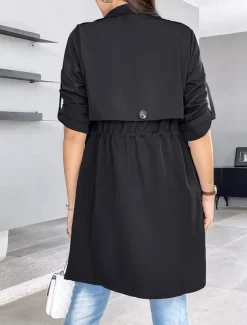 Women's Shrugs Daily Classic Long Sleeve V Neck Long Tops Work Daily Black Army Green Khaki Spring Fall Winter