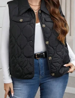 Women's Shrugs Elegant Sleeveless Crew Neck Work Black Spring Fall Winter