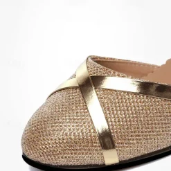 Women's Silver Glitter Ballroom Dance Shoes – Low Heel Latin Salsa Tango Shoes with Ankle Strap and Soft Suede Sole for Performance & Competition