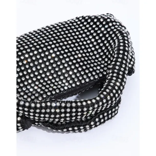 Women's Silver Rhinestone Handbag – Sparkling Evening Clutch Bag for Parties, Weddings, and Formal Events