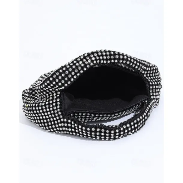 Women's Silver Rhinestone Handbag – Sparkling Evening Clutch Bag for Parties, Weddings, and Formal Events