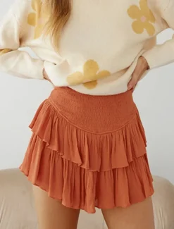 Women's Skirt A Line Fashion Casual Mini High Waist Skirts Solid Colored Layered Street Daily Black White Pink Red Summer Rayon