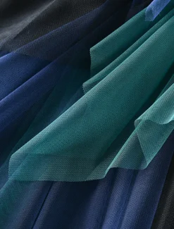 Women's Skirt A Line Swing Fashion Casual Midi High Waist Skirts Color Block Irregular Hem Layered Vacation Street White Pink Blue Green Winter Spandex