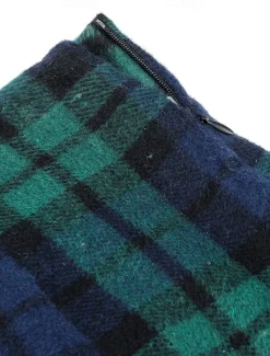 Women's Skirt Bodycon Fashion Casual Mini High Waist Skirts Plaid Print Vacation Street Sapphire Turquoise Dark Green Dark Coffee Winter Woolen