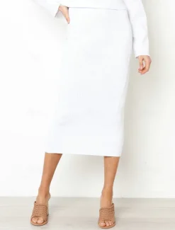 Women's Skirt Bodycon Midi High Waist Skirts Solid Colored Street Daily Winter Fashion Sexy Black White