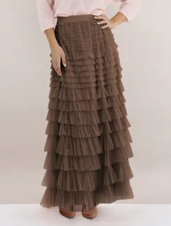 Women's Skirt Swing Tutu Maxi High Waist Skirts Pleated Solid Colored Street Daily Spring & Summer Elegant Fashion Casual Apricot Black Khaki Rose Red