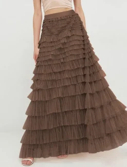 Women's Skirt Swing Tutu Maxi High Waist Skirts Pleated Solid Colored Street Daily Spring & Summer Elegant Fashion Casual Apricot Black Khaki Rose Red