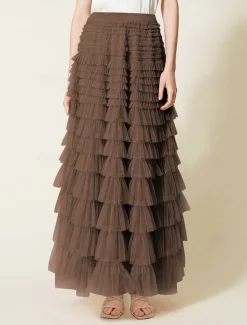 Women's Skirt Swing Tutu Maxi High Waist Skirts Pleated Solid Colored Street Daily Spring & Summer Elegant Fashion Casual Apricot Black Khaki Rose Red