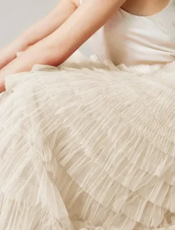 Women's Skirt Swing Tutu Maxi High Waist Skirts Pleated Solid Colored Street Daily Spring & Summer Elegant Fashion Casual Apricot Black Khaki Rose Red