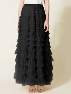 Women's Skirt Swing Tutu Maxi High Waist Skirts Pleated Solid Colored Street Daily Spring & Summer Elegant Fashion Casual Apricot Black Khaki Rose Red