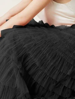 Women's Skirt Swing Tutu Maxi High Waist Skirts Pleated Solid Colored Street Daily Spring & Summer Elegant Fashion Casual Apricot Black Khaki Rose Red