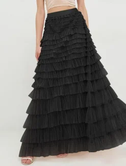 Women's Skirt Swing Tutu Maxi High Waist Skirts Pleated Solid Colored Street Daily Spring & Summer Elegant Fashion Casual Apricot Black Khaki Rose Red