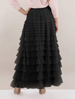 Women's Skirt Swing Tutu Maxi High Waist Skirts Pleated Solid Colored Street Daily Spring & Summer Elegant Fashion Casual Apricot Black Khaki Rose Red