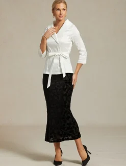 Women's Skirt Trumpet / Mermaid Elegant Vintage Maxi High Waist Skirts Stretchy Black Spring Velvet