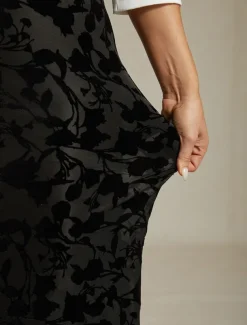 Women's Skirt Trumpet / Mermaid Elegant Vintage Maxi High Waist Skirts Stretchy Black Spring Velvet