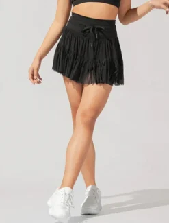 Women's Skirt Tutu Fashion Casual Mini High Waist Skirts Solid Colored Casual Daily Weekend Apricot Black White Pink Summer Polyester