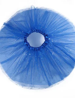 Women's Skirt Tutu Fashion Casual Shiny Mini High Waist Skirts Solid Colored Sparkle Tulle Vacation Date Black Yellow Pink Red Summer Tulle