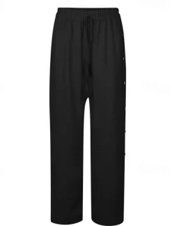 Women's Slacks Pants Trousers Casual Full Length Natural Plain Buckle Elastic Drawstring Design Outdoor Comfortable Holiday Daily Wear Weekend carmine Magenta Depression Green Grey Summer Regular Fit