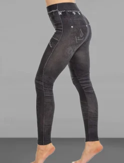 Women's Slim Pants Trousers Leggings Fashion Streetwear Casual Full Length High Waist Butterfly Pocket Print High Cut Breathability Comfortable High Elasticity Street Causal Daily Black Blue Summer