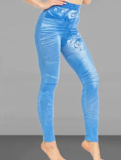 Women's Slim Pants Trousers Leggings Fashion Streetwear Casual Full Length High Waist Butterfly Pocket Print High Cut Breathability Comfortable High Elasticity Street Causal Daily Black Blue Summer