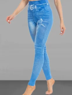 Women's Slim Pants Trousers Leggings Fashion Streetwear Casual Full Length High Waist Butterfly Pocket Print High Cut Breathability Comfortable High Elasticity Street Causal Daily Black Blue Summer