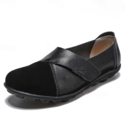 Women's Slip-on Loafers Round Toe Comfy Flat Shoes Casual Faux Leather Flats