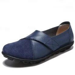 Women's Slip-on Loafers Round Toe Comfy Flat Shoes Casual Faux Leather Flats