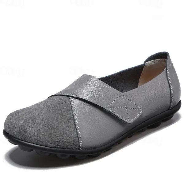 Women's Slip-on Loafers Round Toe Comfy Flat Shoes Casual Faux Leather Flats