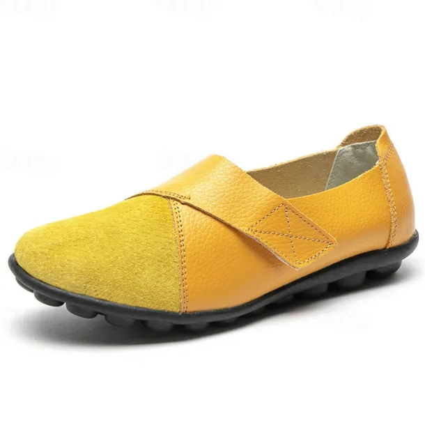 Women's Slip-on Loafers Round Toe Comfy Flat Shoes Casual Faux Leather Flats