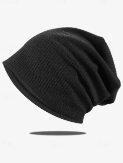 Women's Slouchy Beanie Hat with Textured Knit Design, Casual Lightweight Cap for Autumn and Winter Fashion