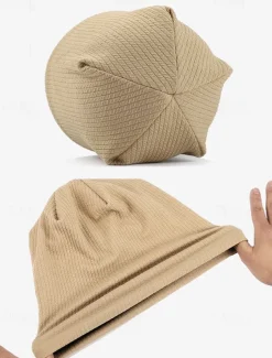 Women's Slouchy Beanie Hat with Textured Knit Design, Casual Lightweight Cap for Autumn and Winter Fashion