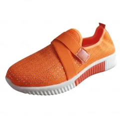 Women's Sneakers Slip-Ons Plus Size Flyknit Shoes White Shoes Outdoor Daily Flat Heel Round Toe Sporty Casual Minimalism Running Tissage Volant Loafer Light Blue Black White