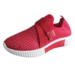 Women's Sneakers Slip-Ons Plus Size Flyknit Shoes White Shoes Outdoor Daily Flat Heel Round Toe Sporty Casual Minimalism Running Tissage Volant Loafer Light Blue Black White