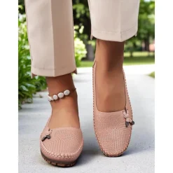 Women's Soft Pink Loafers – Comfortable Slip-On Driving Moccasins for Office, Shopping and Weekend Outings